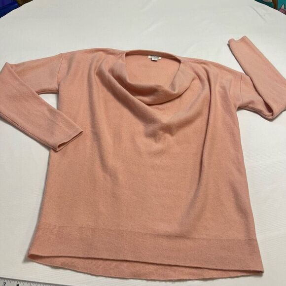 Sundance Women's 100% Cashmere Sweater Size M Oversized Pink Cowl Neck Long Slv - Picture 3 of 11
